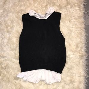 Sleeveless collared sweater